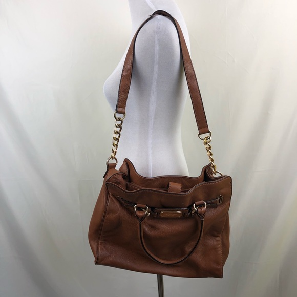 Michael Kors cognac leather shoulder handbag - Picture 2 of 6